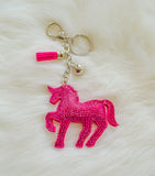 Rhinestone Unicorn Key Chain/ Backpack & Purse Charm