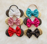 Sparkly, Sequin Mouse Character Inspired Headbands
