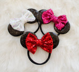 Sparkly, Sequin Mouse Character Inspired Headbands