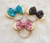 Sparkly, Sequin Mouse Character Inspired Headbands