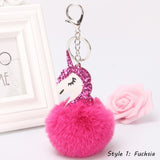 Pom-Pom Unicorn Key Chain/ Backpack & Purse Charm