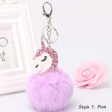 Pom-Pom Unicorn Key Chain/ Backpack & Purse Charm