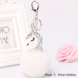 Pom-Pom Unicorn Key Chain/ Backpack & Purse Charm