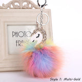 Pom-Pom Unicorn Key Chain/ Backpack & Purse Charm