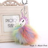 Pom-Pom Unicorn Key Chain/ Backpack & Purse Charm