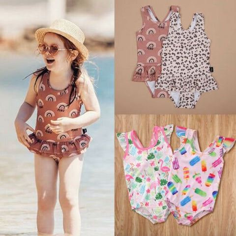 Toddler Baby Girls Leopard print One-piece Swimsuit Swimwear Swimming Clothes