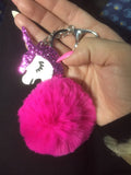 Pom-Pom Unicorn Key Chain/ Backpack & Purse Charm