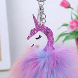 Pom-Pom Unicorn Key Chain/ Backpack & Purse Charm