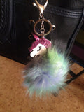 Pom-Pom Unicorn Key Chain/ Backpack & Purse Charm