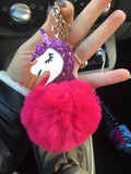 Pom-Pom Unicorn Key Chain/ Backpack & Purse Charm